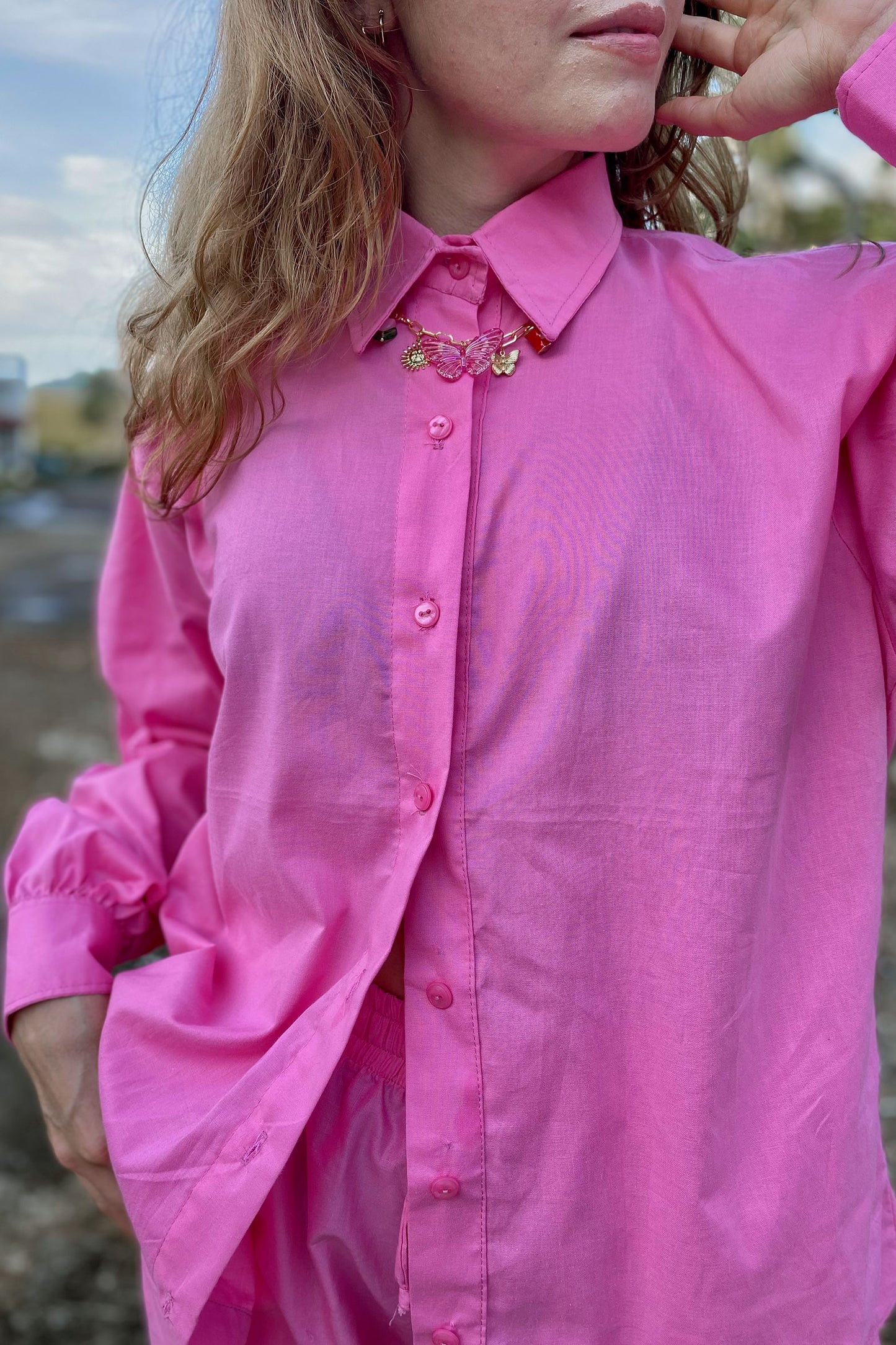 Camisa Oversize Varena rosa