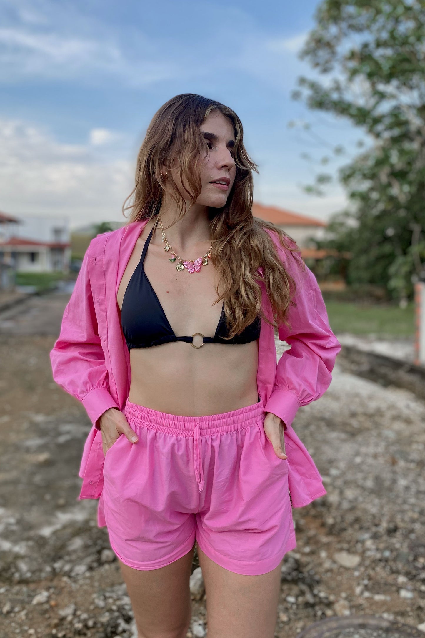 Camisa Oversize Varena rosa