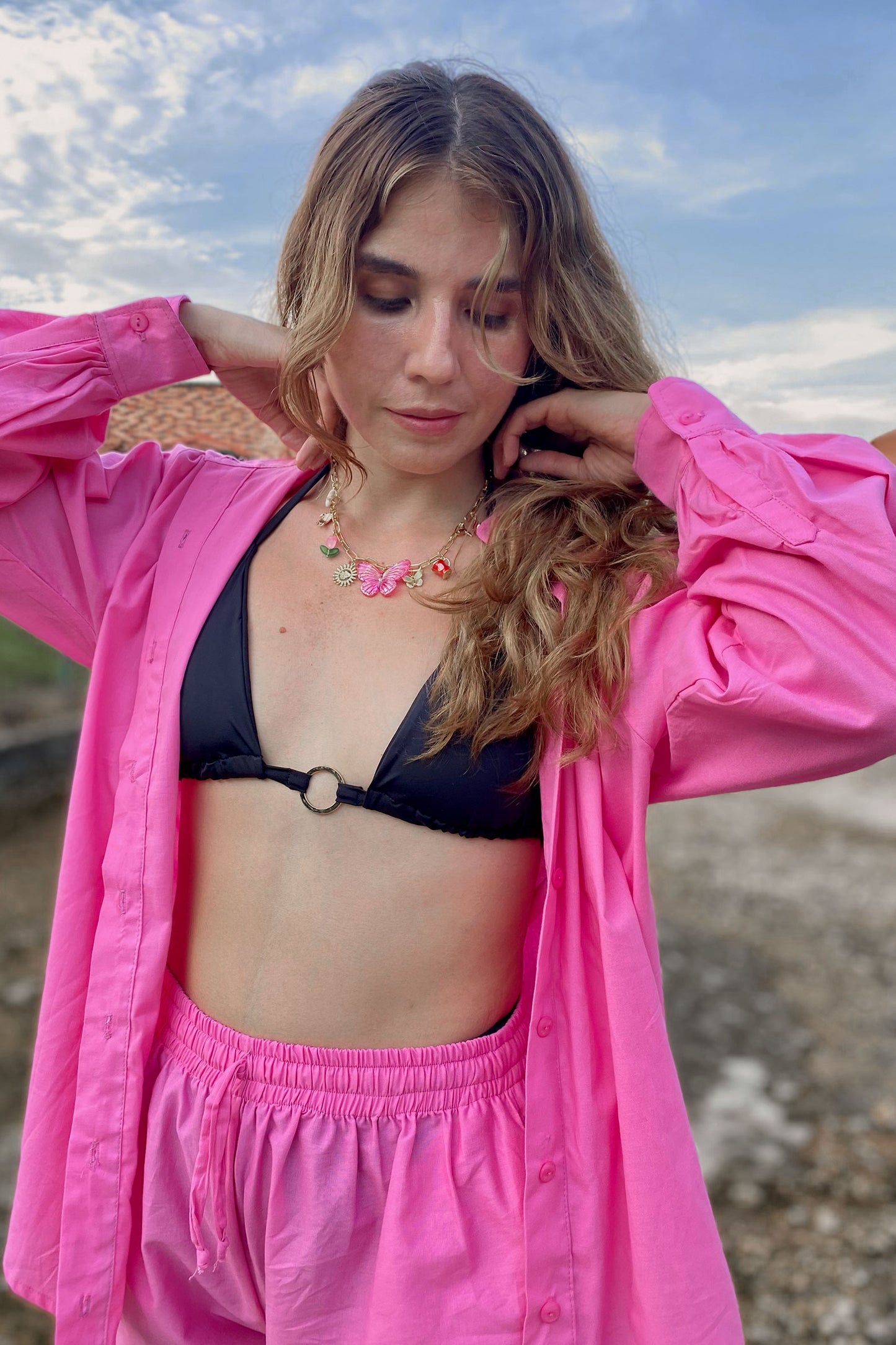 Camisa Oversize Varena rosa