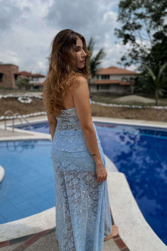 Maxifalda Perla azul