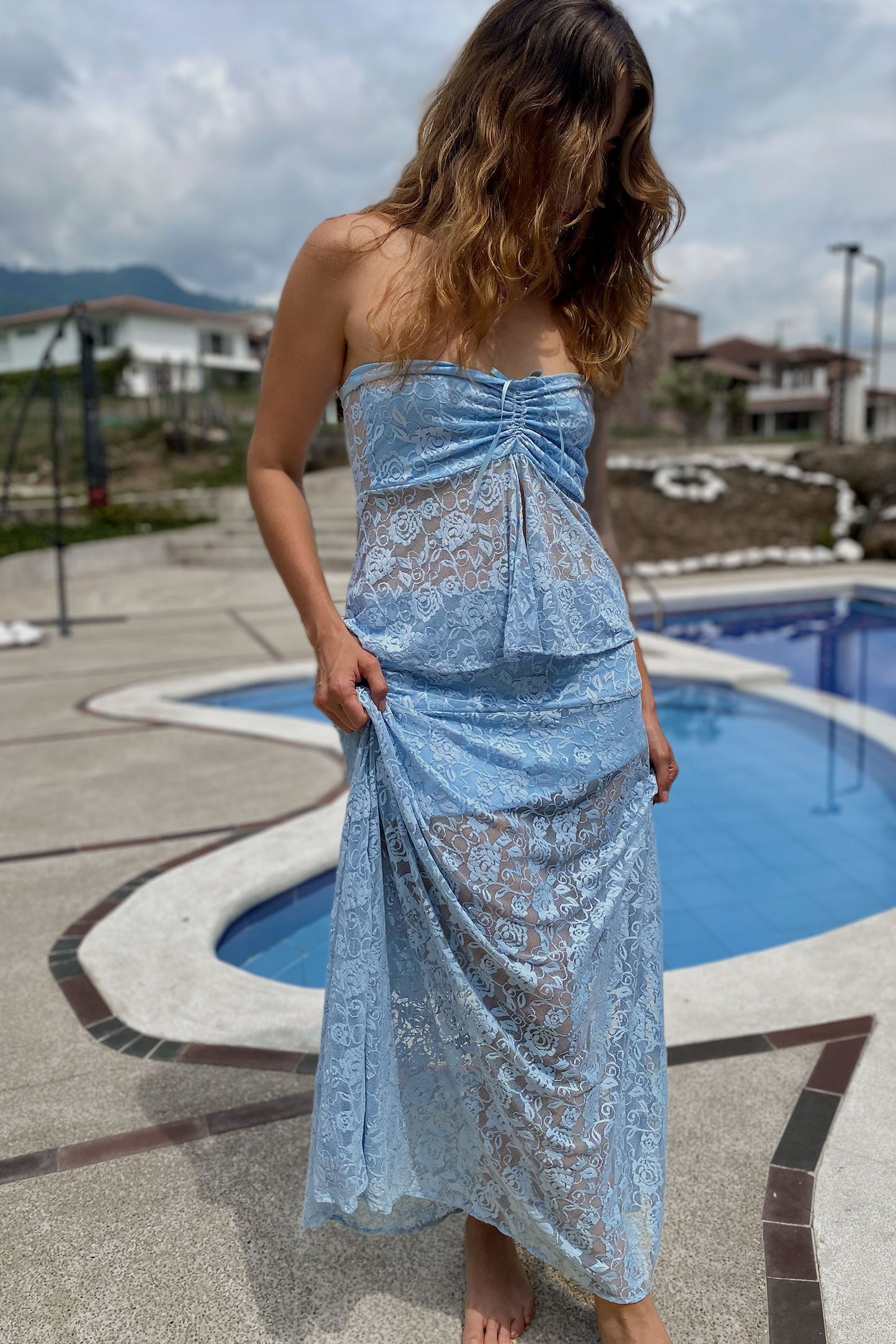Maxifalda Perla azul