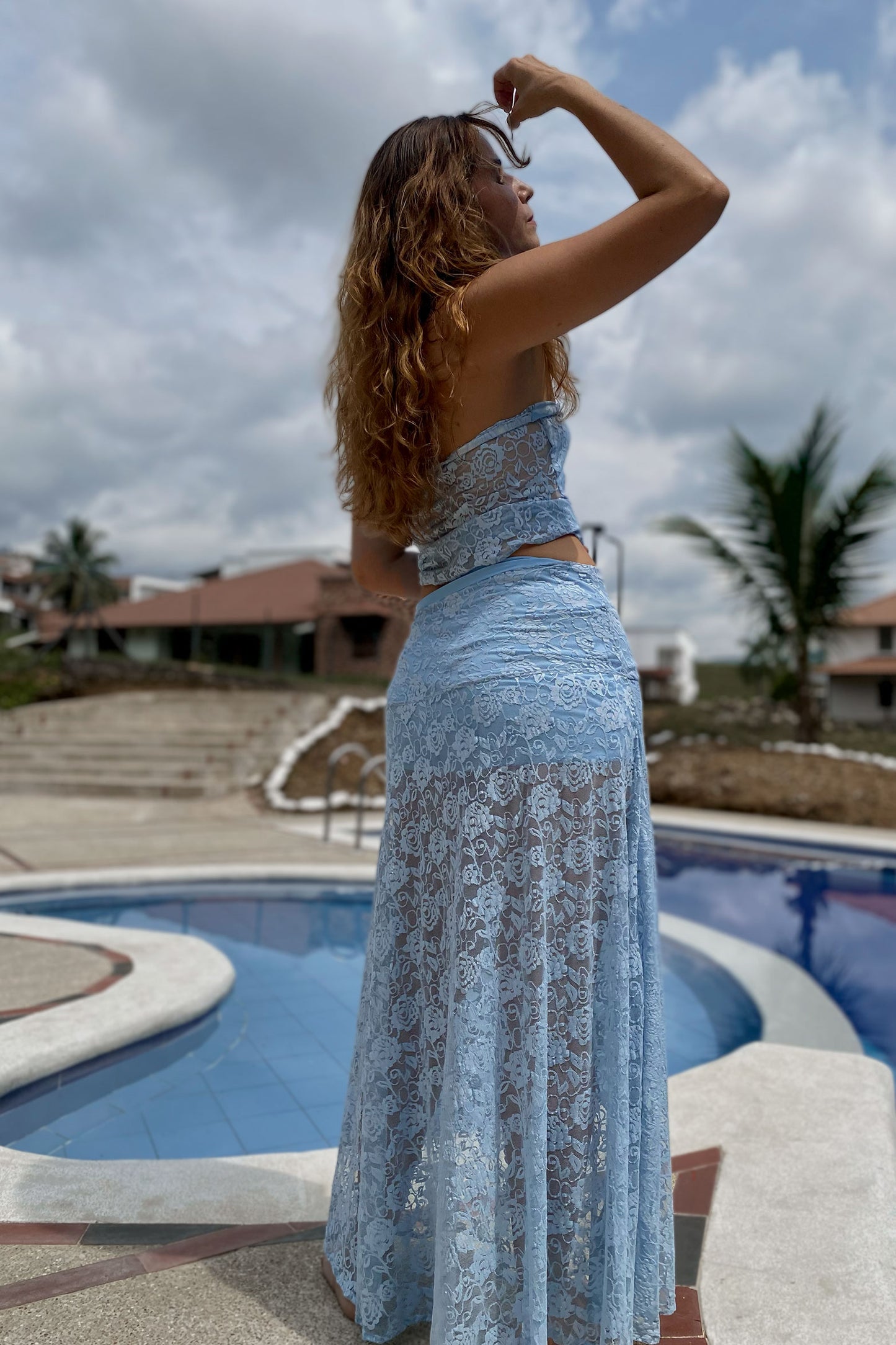 Maxifalda Perla azul