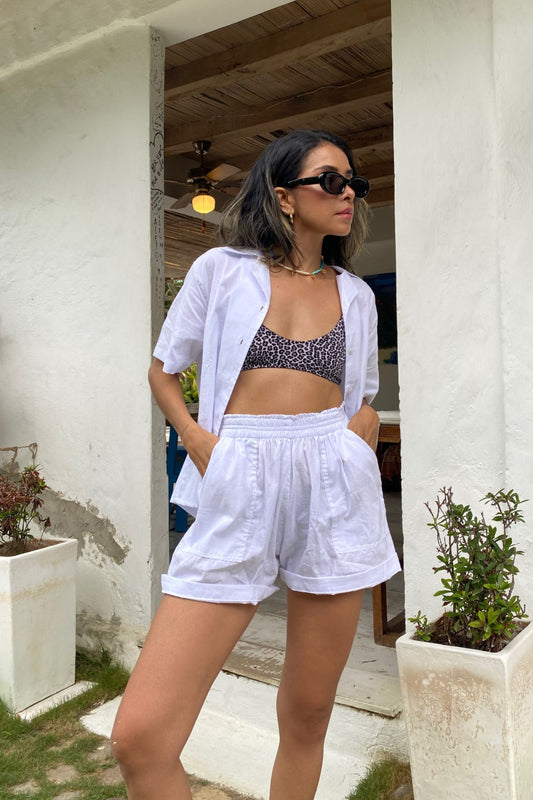 Camisa Over Size Blanca en Lino