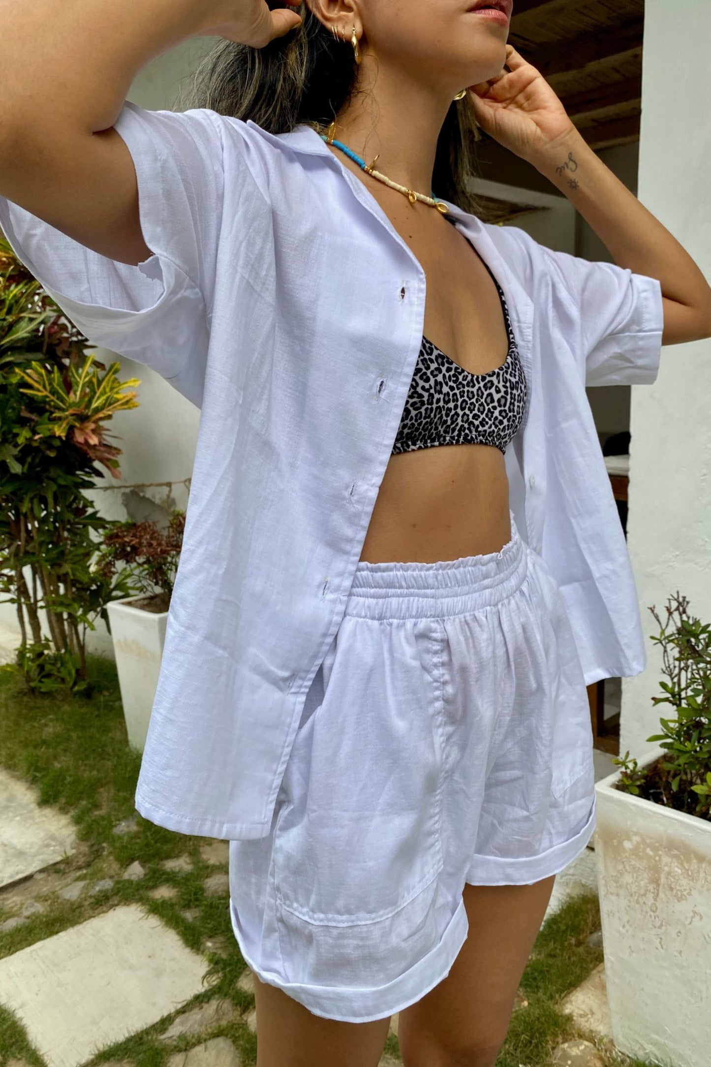 Short Lino Blanco