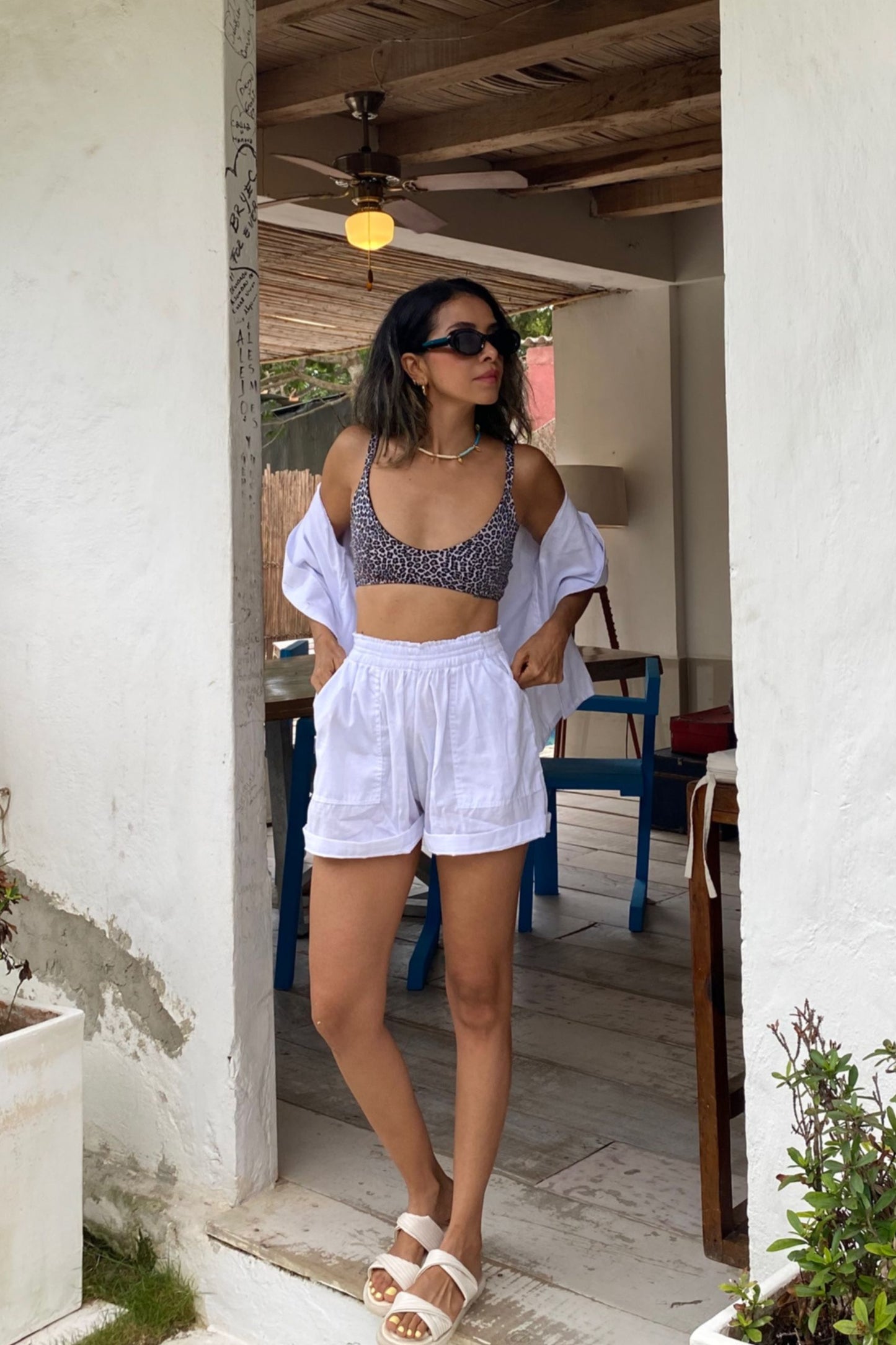 Short Lino Blanco