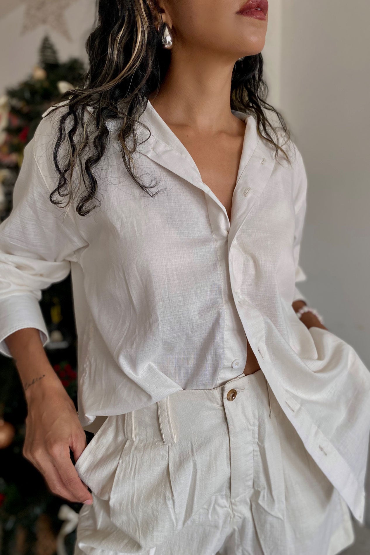 Camisa Clásica Marfil