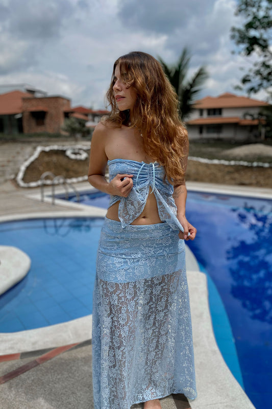 Maxifalda Perla azul
